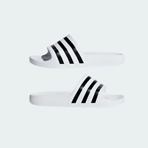 sandalias-Adidas-Adilette-Aqua-F35539-color blanco con rayas color negro