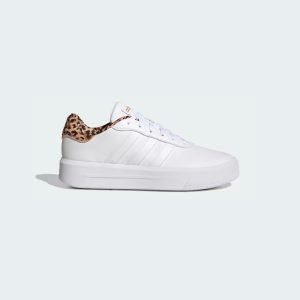 zapatillas-adidas-court-plataforma-GW9786-color blanco con borde color marron