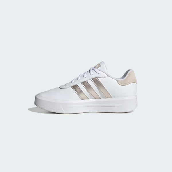 zapatillas-adidas-court-plataforma-ID1969-color blanco con rayas color plateado