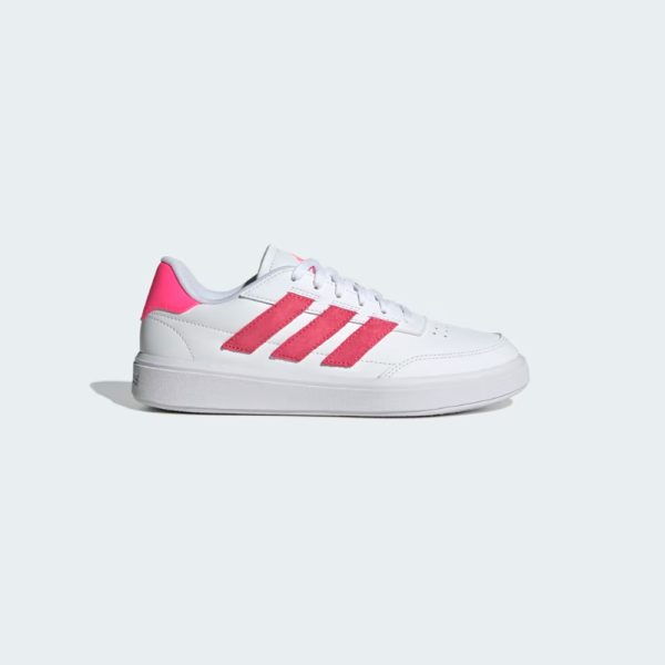 zapatillas-adidas-courtblock-IF6463-color blanco con rayas color rojo