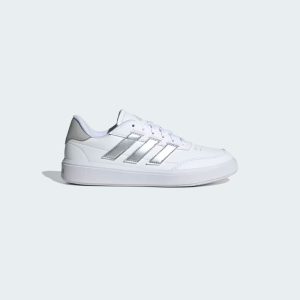 zapatillas-adidas-courtblock-IF6465-color blanco con rayas color plomo