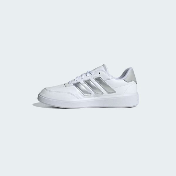 zapatillas-adidas-courtblock-IF6465-color blanco con rayas color plomo