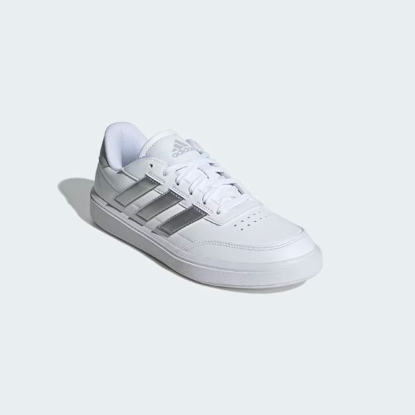 zapatillas-adidas-courtblock-IF6465-color blanco con rayas color plomo