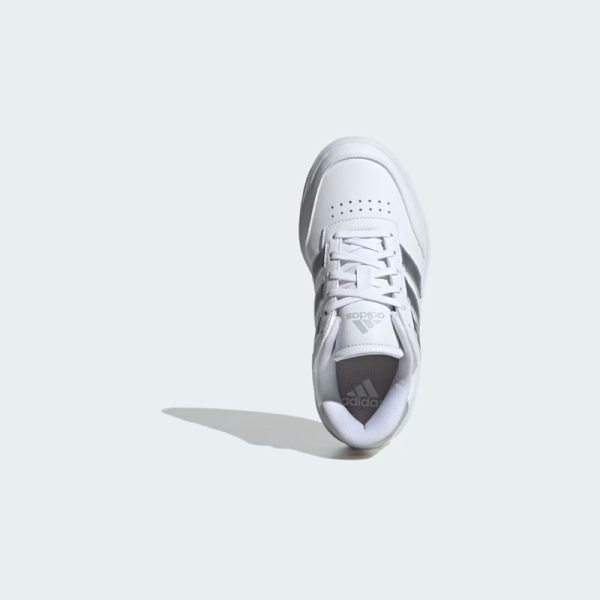 zapatillas-adidas-courtblock-IF6465-color blanco con rayas color plomo