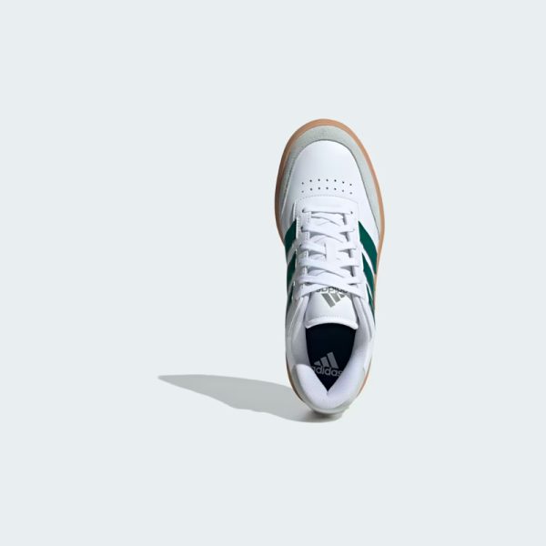 zapatillas-adidas-courtblock-IF6505-color blanco con rayas color verde