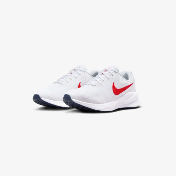 Zapatillas-Nike-Revolution-7-FB8501-100-color blanco con color rojo