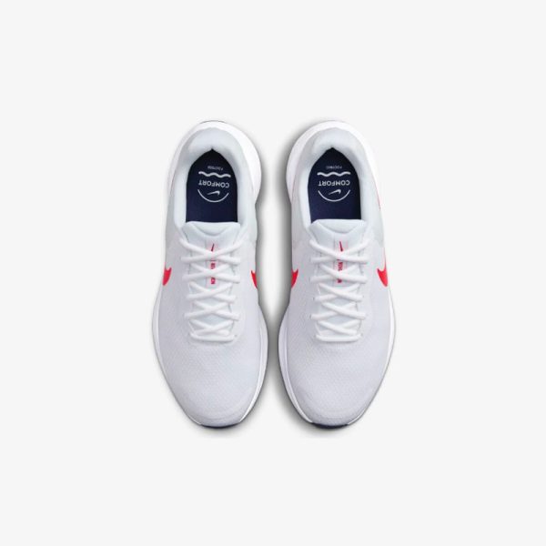 Zapatillas-Nike-Revolution-7-FB8501-100-color blanco con color rojo