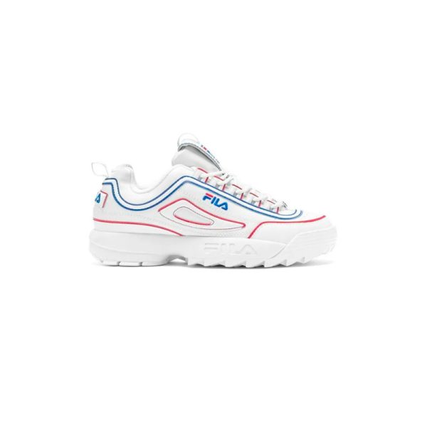 Zapatillas-Fila-Disruptor-II-Celebrations-3XM01817-125-openshopperu-color blanco a rayas color azul color rojo